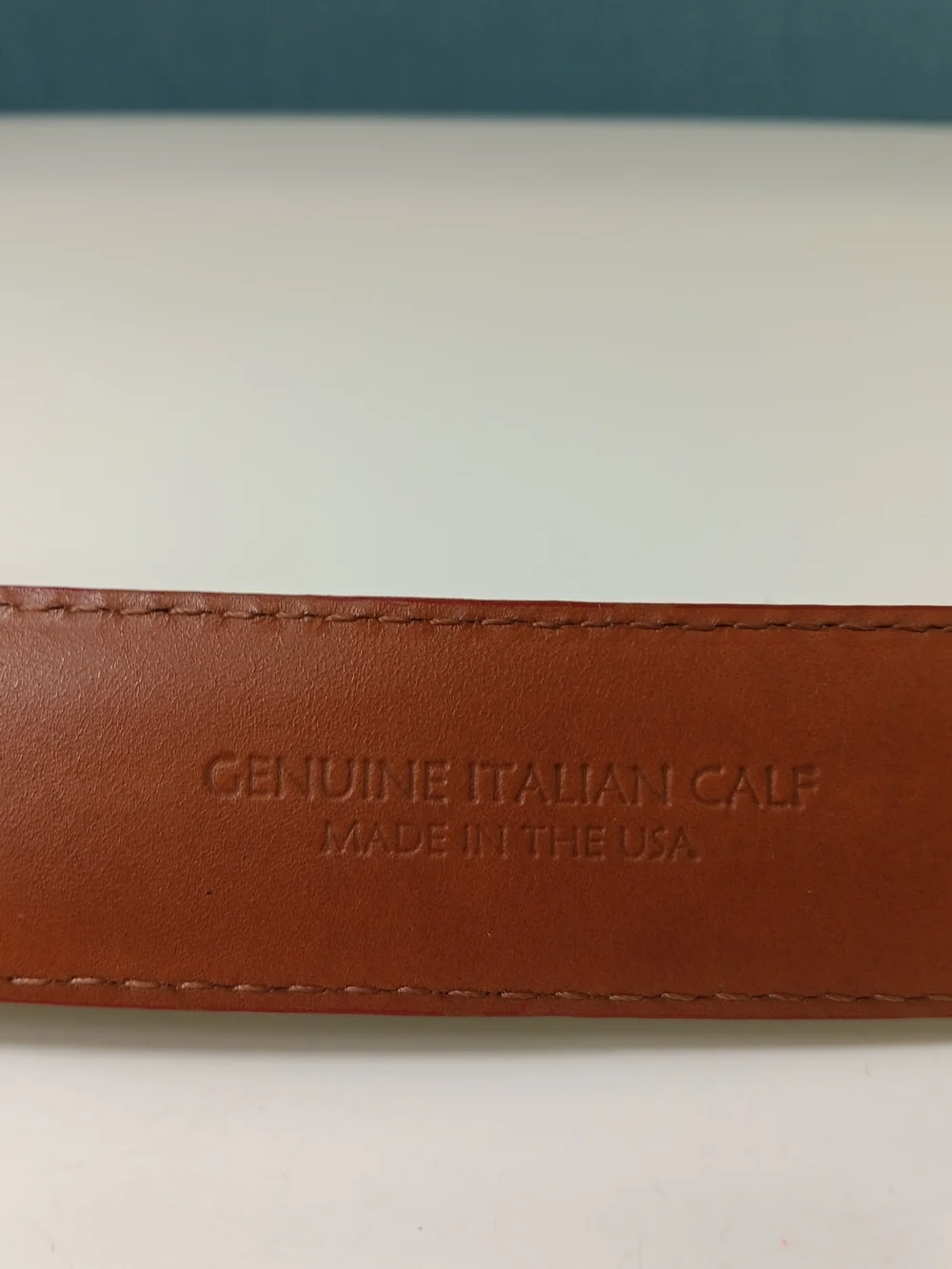 Francis Edward Belt Mens 38 Black Genuine Italian Calf Leather Brass Buckle